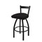 Holland Bar Stool Co 30" Low Back Swivel Bar Stool, Black Wrinkle, Canter Espresso Seat 82130BW003 - alternate 1